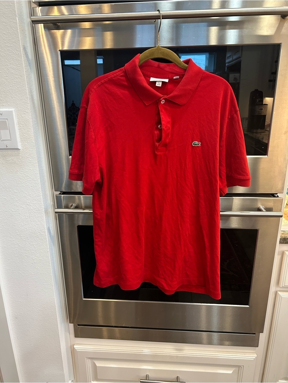 Lacoste Men's Red Polo size XL has slight wear overall GUC